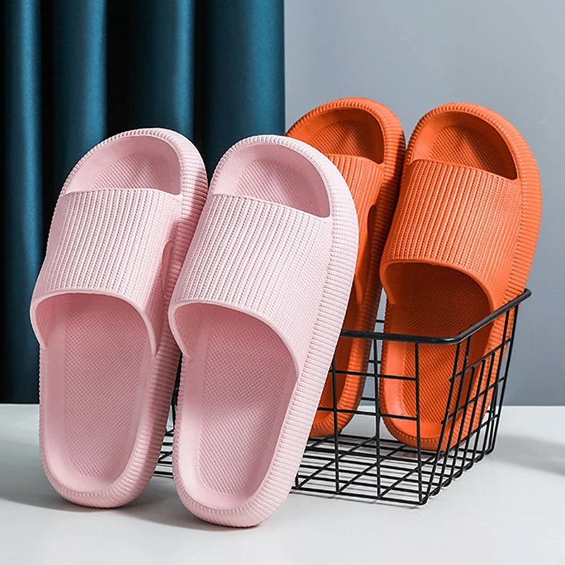 

Thick Platform Bathroom Home Slippers Ladies Fashion Soft Sole EVA Indoor Slides Men Sandals 2022 Summer Non Slip Slipper