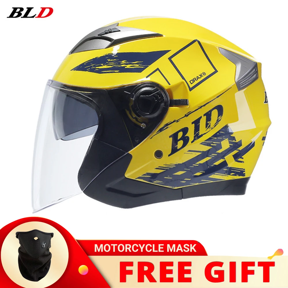 

Мотоциклетный шлем с двойными линзами, защитный, с открытым лицом, в горошек, для мотокросса, гонок, мотоциклистов