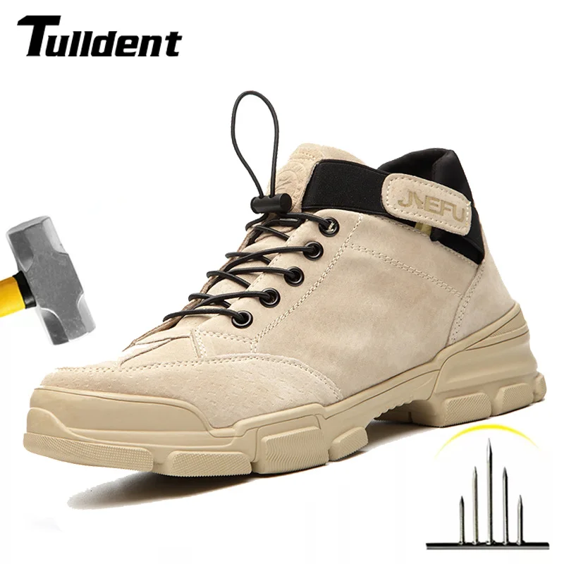 

Men Work Safety Shoes Steel Toe Anti-Smashing Wear roof Soft Light Comfortable Indestructible Protective Breathable