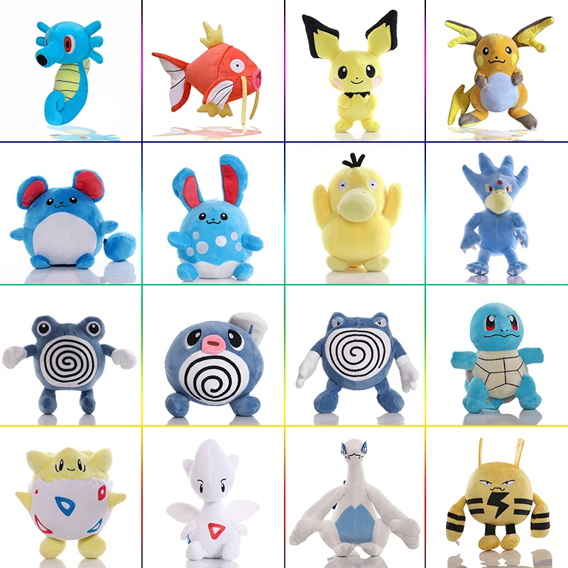 Фото Pokémon Psyduck Magikarp Pichu Poliwhirl плюшевая игрушка мультфильм Marill Lugia Togetic мягкая кукла подарок на день рождения декор детской комнаты №1
