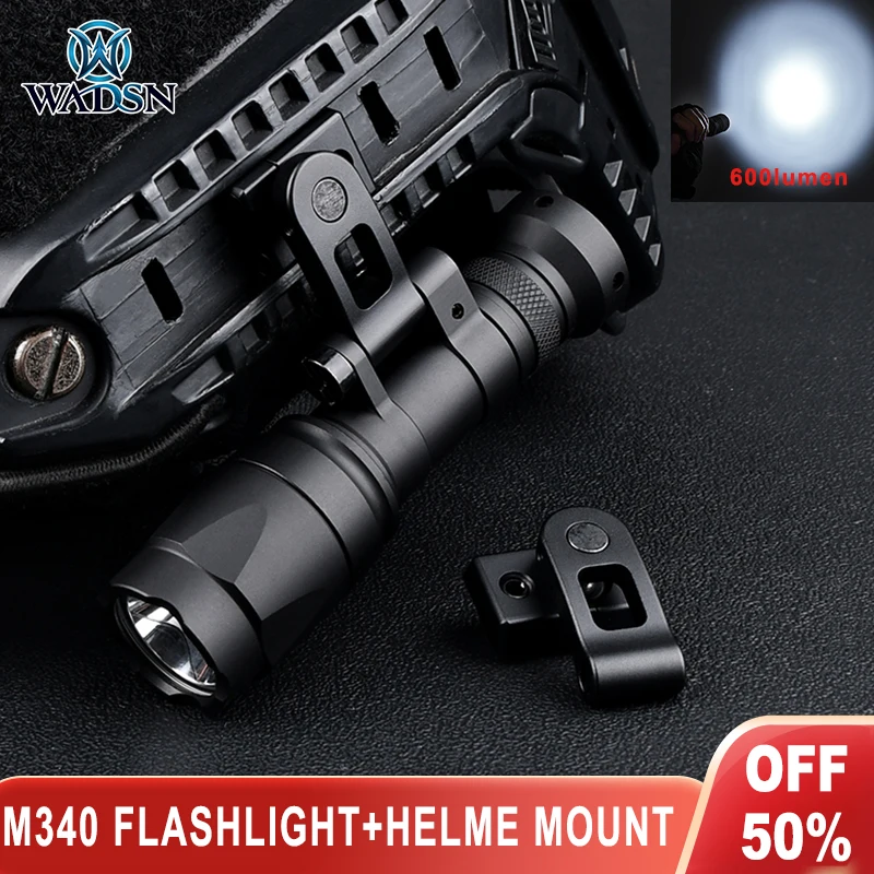 

Wadsn M340A M340B Tactical Flashlight M340C M340W Strobe Scout Light Hunting Weapon Lamp FAST Helmet ARC Picatinny Rail Mount