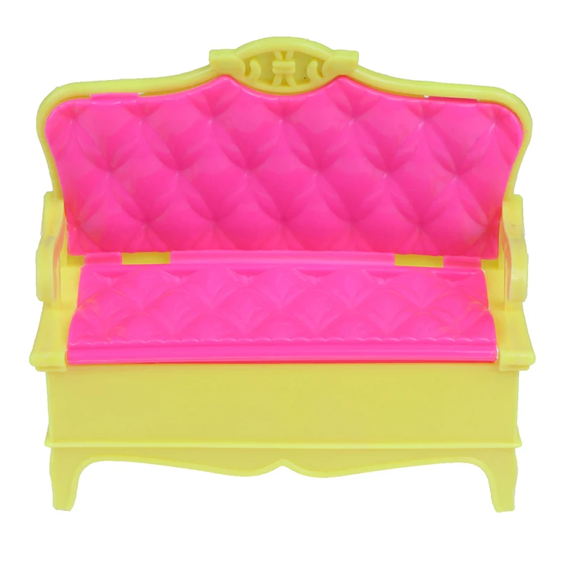 

1/12 Dollhouse Sofa Miniature Deluxe Pink Plastic Sofa Chair For Doll Furniture Accessories Doll House Decoration