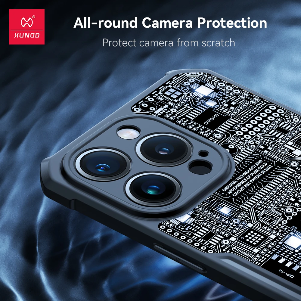 Xundd Pure Gold Silver Case For iPhone 13 14 Pro Max 12 Pro 14 Plus Airbag Anti-Fall Bumper Shell For iPhone 13 Pro Max Case