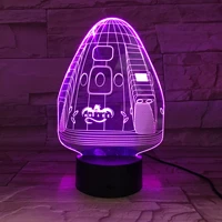 spacecraft astronaut rocket 3d lamp acrylic usb led night light neon sign lamp christmas decorations for home birthday gifts