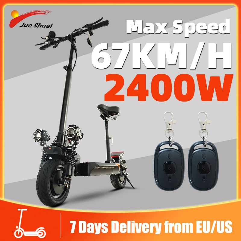 

70KM Range Electric Scooter 2400w Dual Motor E Scooter with Seat Foldable Scooter Elecric 67KM/H Max Speed 150kg Max Load