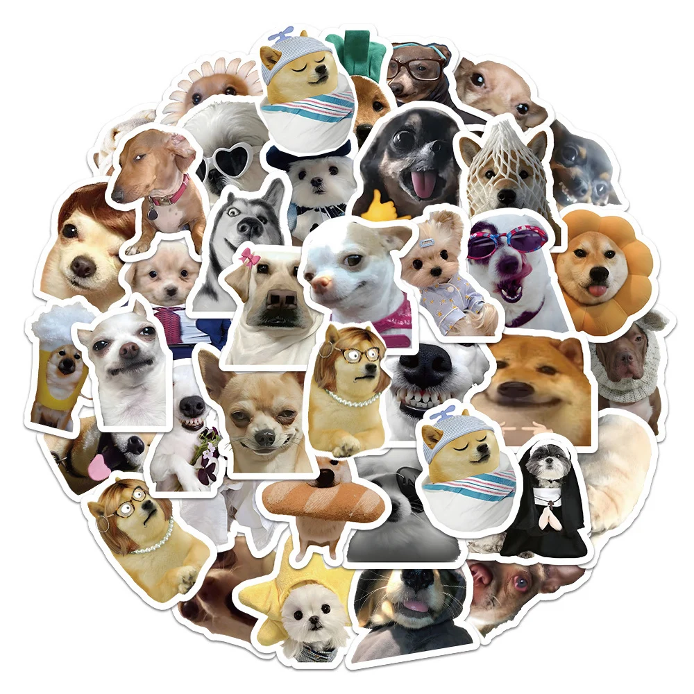 

10/30/60pcs Funny Animal Dog MEME Stickers Decals DIY Graffiti Laptop Luggage Stationery Waterproof Cute Joke Sticker for Kids