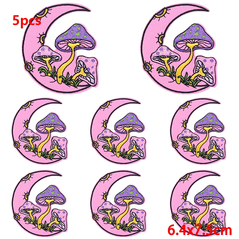 5 шт./лот нашивка с рисунком гриба уличная вышивка железные нашивки для одежды