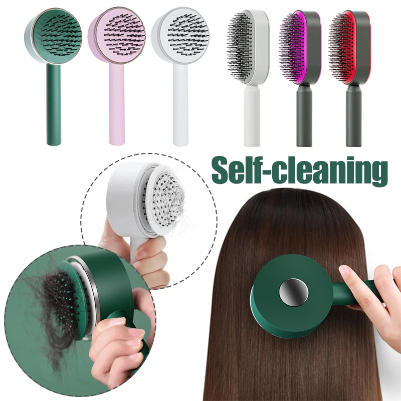 

Massage Comb Hair Brush Air Cushion One-Key Self Cleaning Hair Comb Professional Detangling Scalp Air Bag Combs For Hair