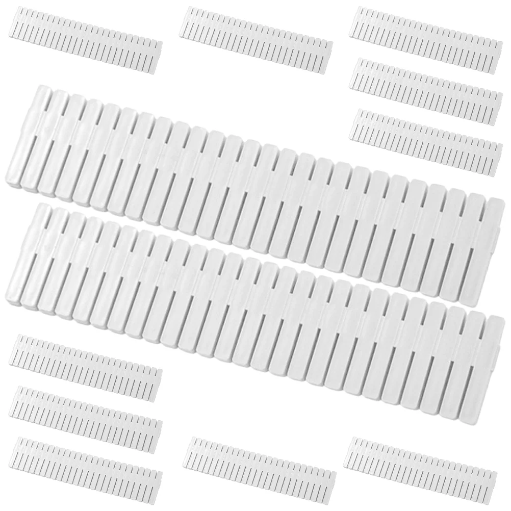 

12 Pcs Plastic Storage Drawers Splitter Adjustable Desk Separators Box Household Dividers Closet Dresser White Pp DIY System