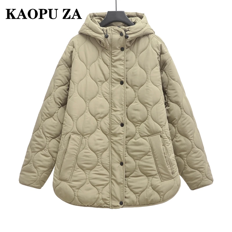 KaOPU ZA 2024 осеннее женское винтажное пальто стеганая куртка классическая женская