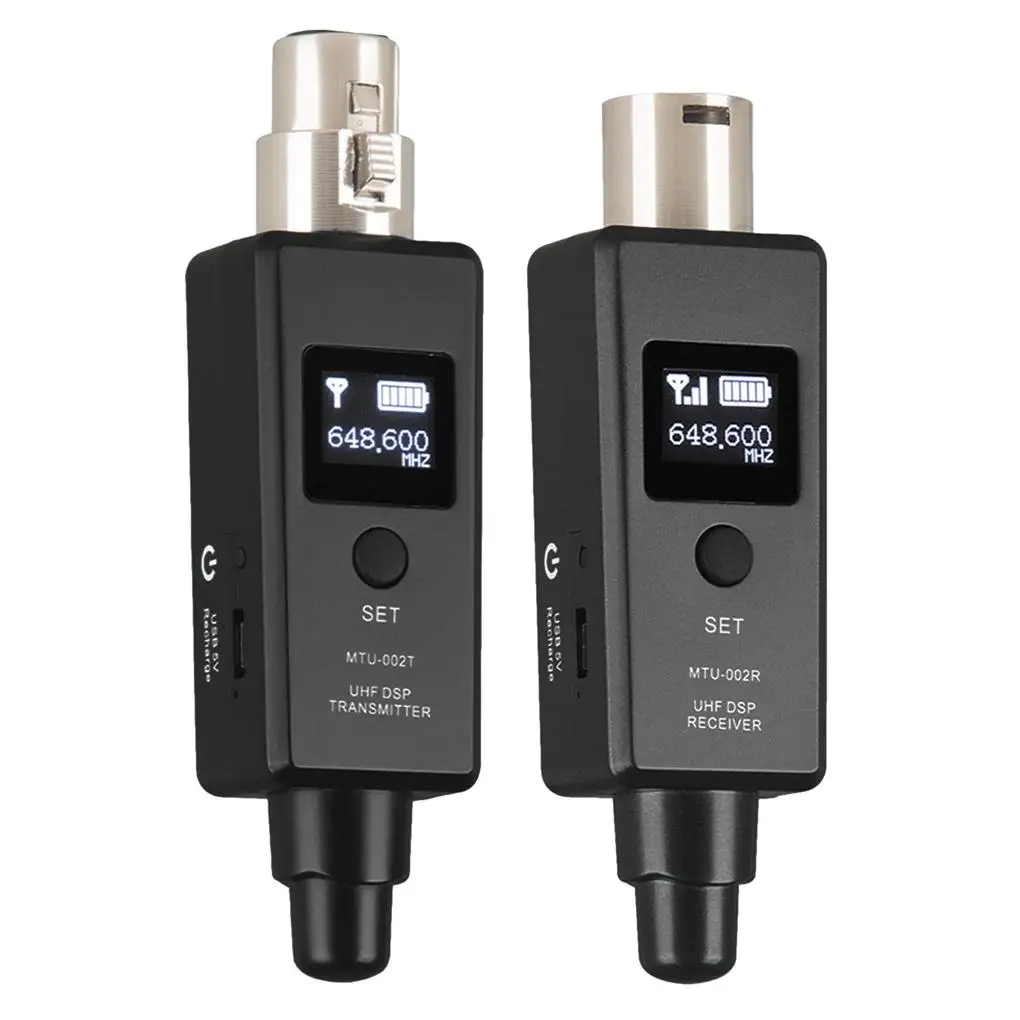 

Microphone Wireless System Set Transmitter Receiver Dynamic Powerful
