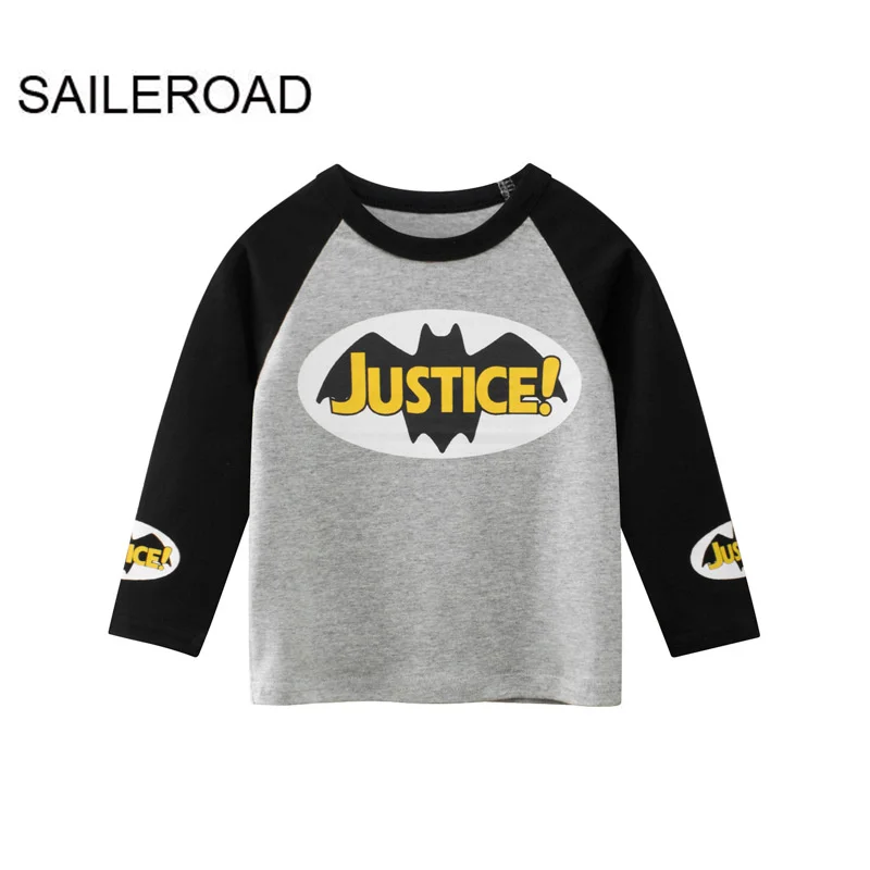 SAILEROAD 24M-7 Years Cartoon Bat Baby T Shirt Spring Autumn Children Kids Tops Tees Shirts Cotton Toddler Boy's Clothing