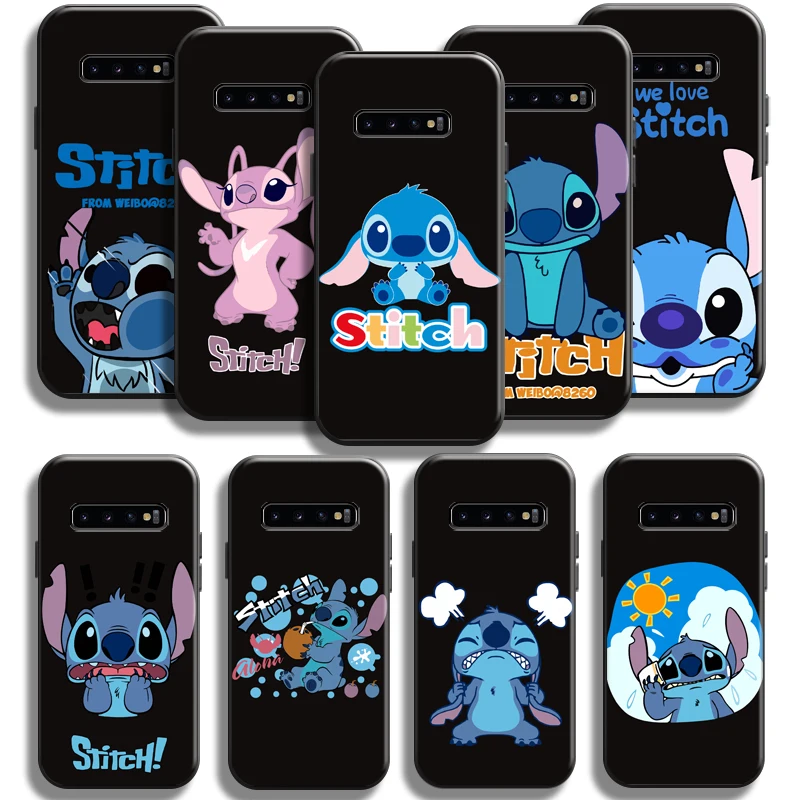 

Cartoon Cute Lilo Stitch Phone Case For Samsung Galaxy S10 5G S10E S10 Lite S10 S9 S8 Plus Funda Soft Black Back Silicone Cover