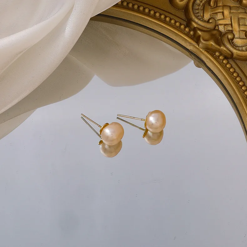 

Модные новые минималистичные серьги-гвоздики с розовым жемчугом для женщин и девушек, ювелирные изделия для вечерние ринки, свадьбы, подруг...