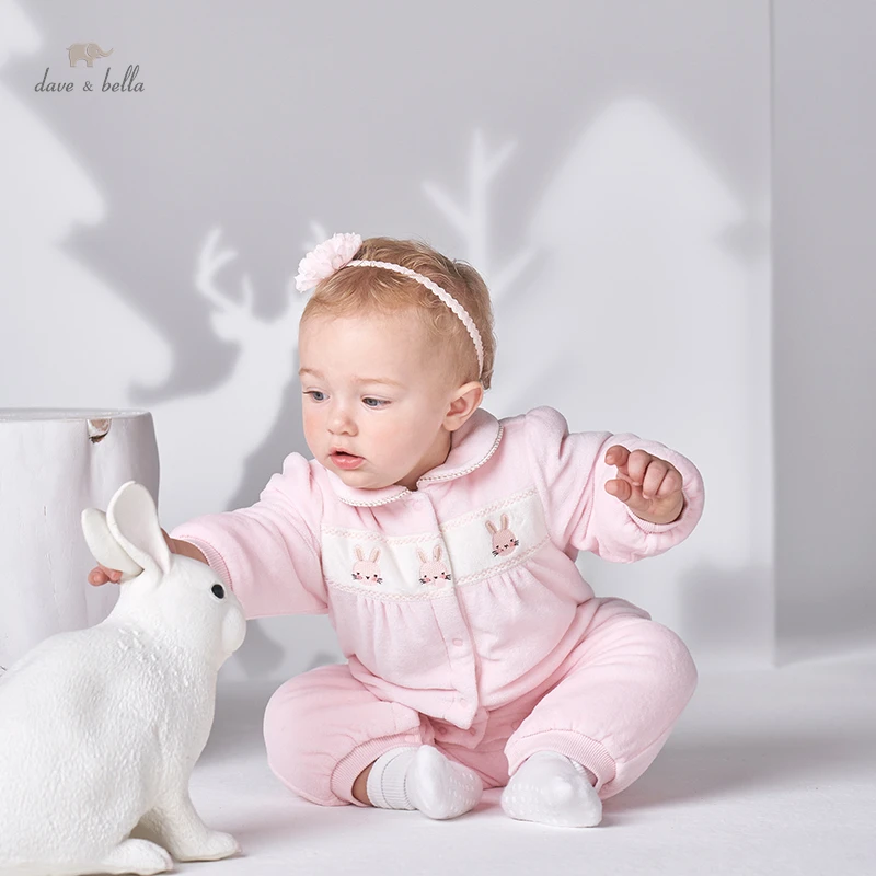 

Dave Bella Winter New Born Baby Girls Fashion Cartoon Padded Jumpsuits Infant Toddler Clothes Children Romper DBH19180