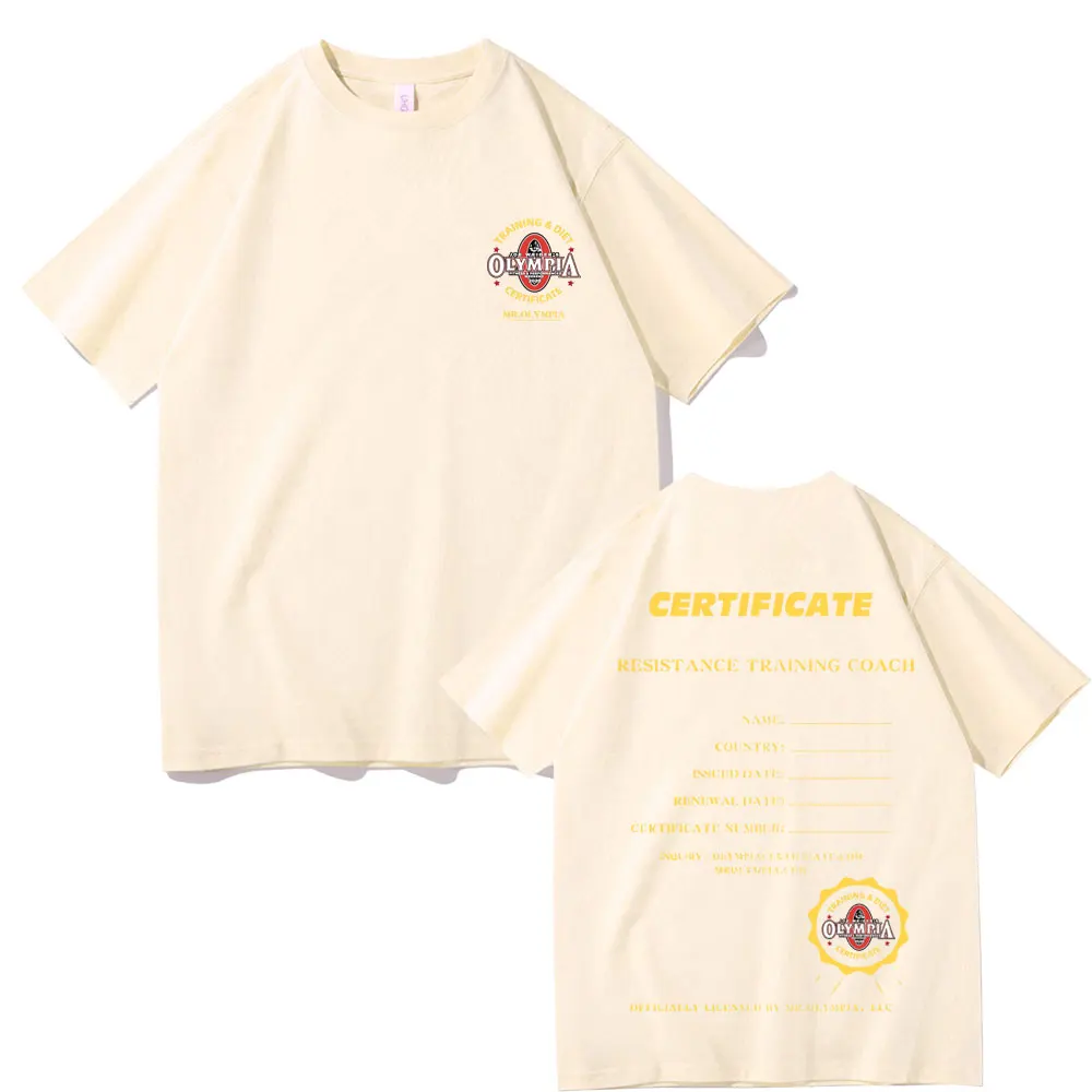 Футболка с графическим рисунком Training Diet Certifiate Mr Olympla для мужчин и женщин футболка