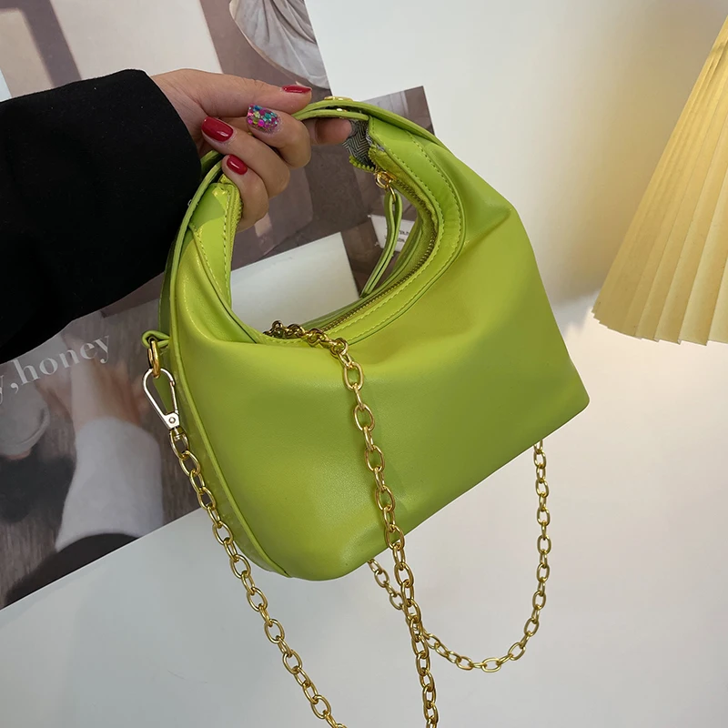 

Elegant Chains Women's Top-handle Bags 2022 New Fashion Trendy Handbags Purse High Quality Pu Leather Shoulder Crossbody Bag