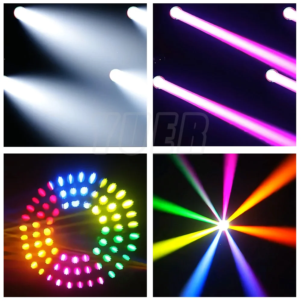 2 шт. Вращающиеся головные светильники Beam 295W 14R с сенсорным экраном, RGB-кольцом, 8+16+24 призмами, DMX512, музыкальным управлением для DJ, дискотек, клубов, концертов, сценического освещения (art.: 3920db8a10afd) - 3920db8a10afd