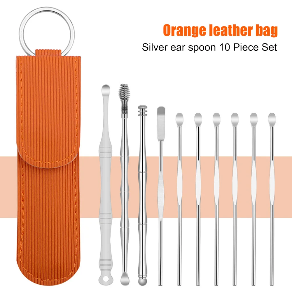 

10/6pcs Portable Ear Wax Pickers Kit Health Care Curette Earpick Cleaning Ear Spoon Tool Ear Massage Household Accessery