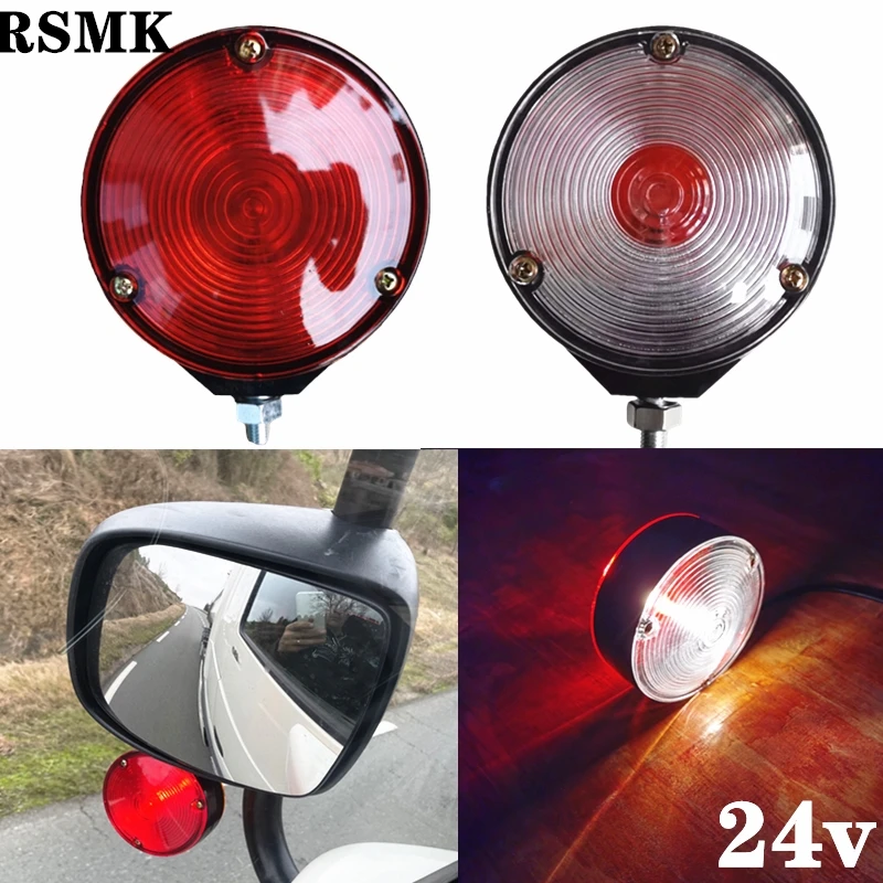 Trailer Truck Lorry Earring Red White Mirror Side Marker Lamp with bulbs 24V For Volvo Scania Benz truck E11