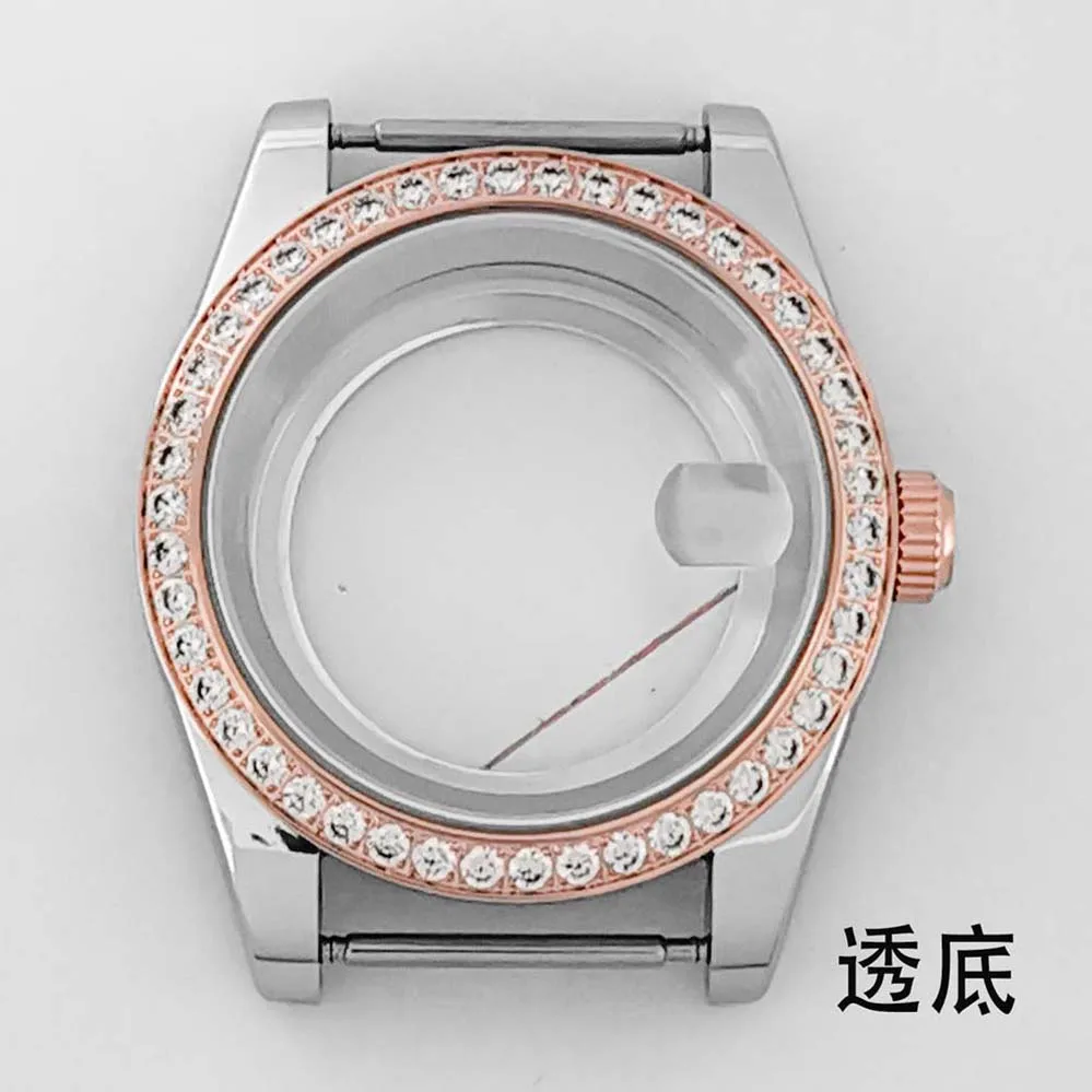 Modified Watch Accessories 39mm Watch Case   Fine Steel Belt Brick Case Sapphire Glass Can Hold NH35/36 Movement