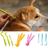 pet flea removal tool kit plastic scratching hook remover pet cat dog grooming supplies tick removal tool tweezers clip 3pcs