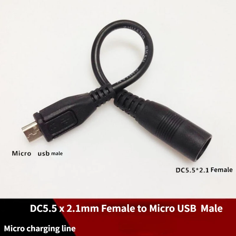 

1pcs DC 5.5*2.1mm Power Plug Waterproof Jacket Female To Micro USB / Type C Male Cable Adapter Connector Cable