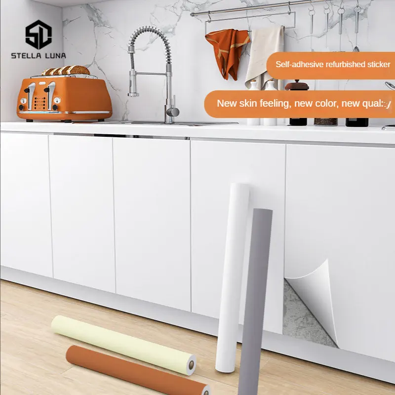 

Skin Self-adhesive Wallpaper Thickened Furniture Wall Stickers Wardrobe Wall Decor Desktop Waterproof Peel and Stick Wallpaper