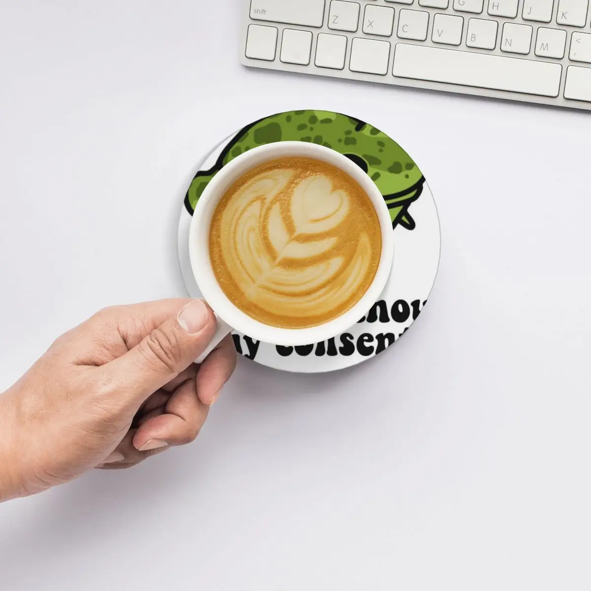 Я существую без моего разрешения керамические подставки в виде лягушки (набор из