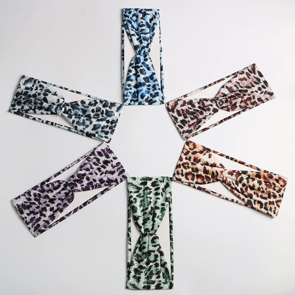 Женская эластичная повязка на голову с перехлёстом 3 шт.