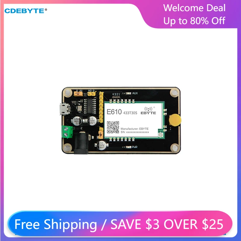 Тестовая плата для 433 МГц беспроводной модуль передачи данных CDEBYTE E610-433TBH-01 30dbm Modbus с антенной USB-кабелем