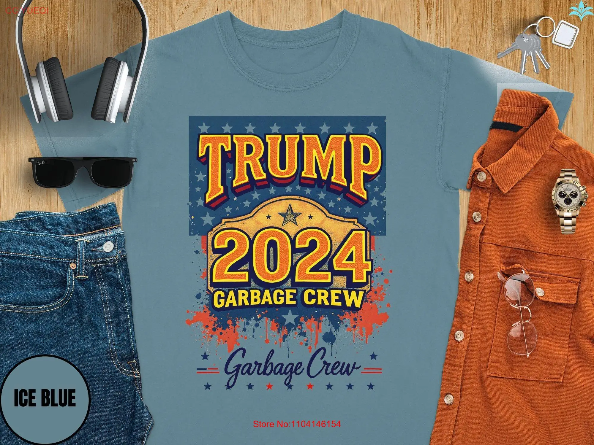 Comfort Colors 1717 Trump 2024 Футболка с мусорным экипажем Trash Donald для президента Proud Magarbage Team