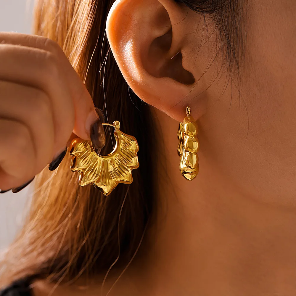 Красивый цветок серьги-гвоздики из нержавеющей стали для женщин