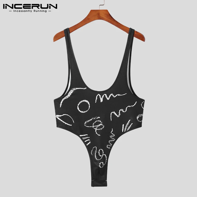 

Модная Повседневная стильная мужская домашняя одежда, нижнее белье, пижама с открытой спиной, пикантное повседневное цветное Боди без рука...