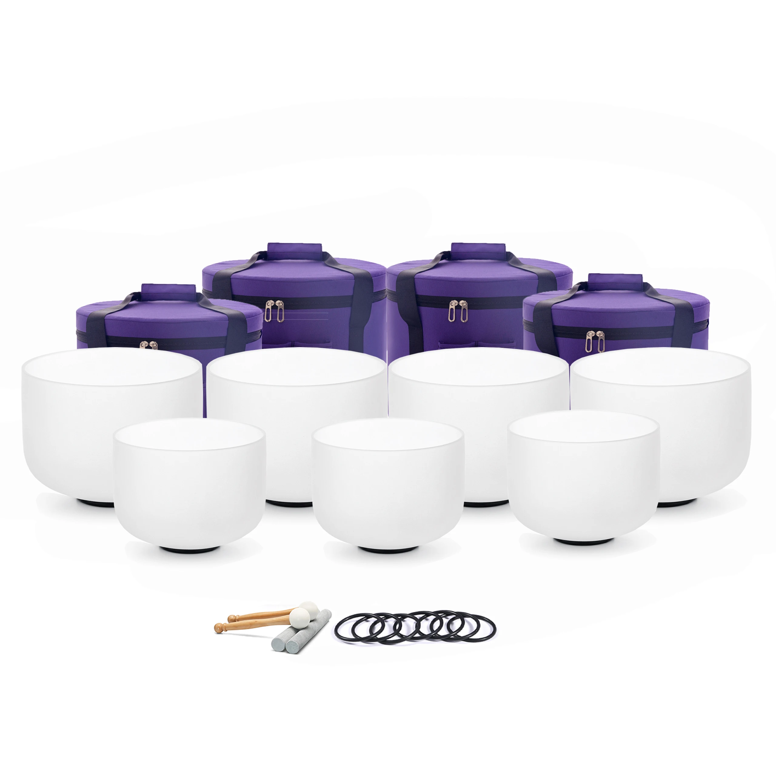 

Hye-eun 8-10 дюймов 7 шт. 432 Гц Хрустальная чаша для пения чакра в комплекте со сверхмощной магнитной чашкой для медитации звук для йоги