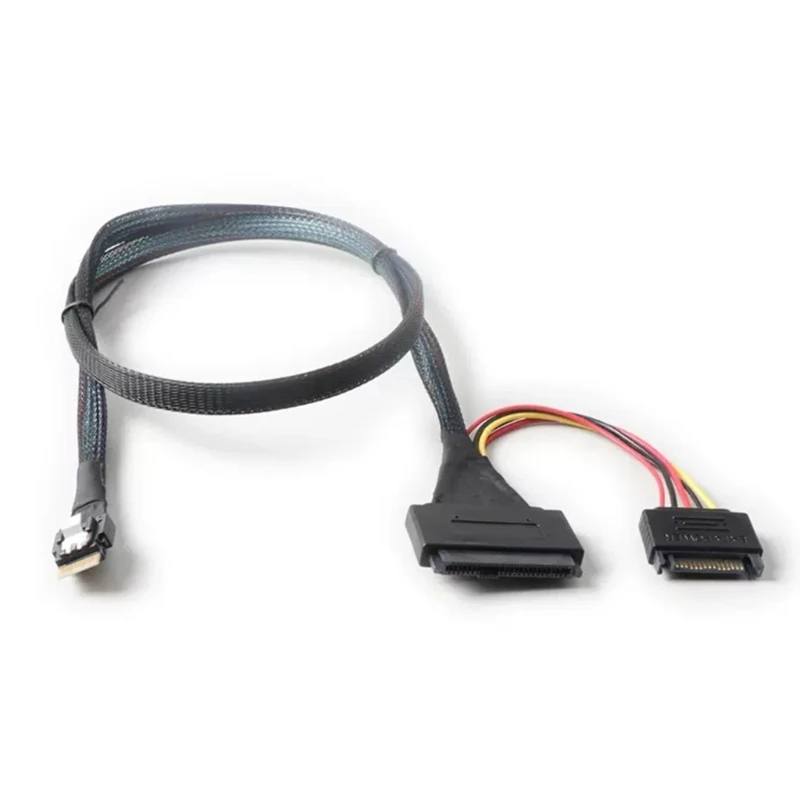 80 см SlimSAS к U.2/SFF8654 4i SFF8639 Кабель-адаптер с 15-контактным разъемом SSD Кабель питания