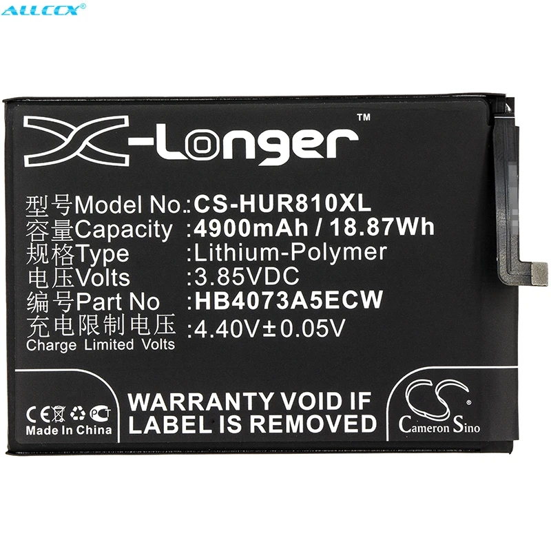 

Cameron Sino 4900mAh Battery HB4073A5ECW for Huawei ARE-AL00,Honor 8X Max