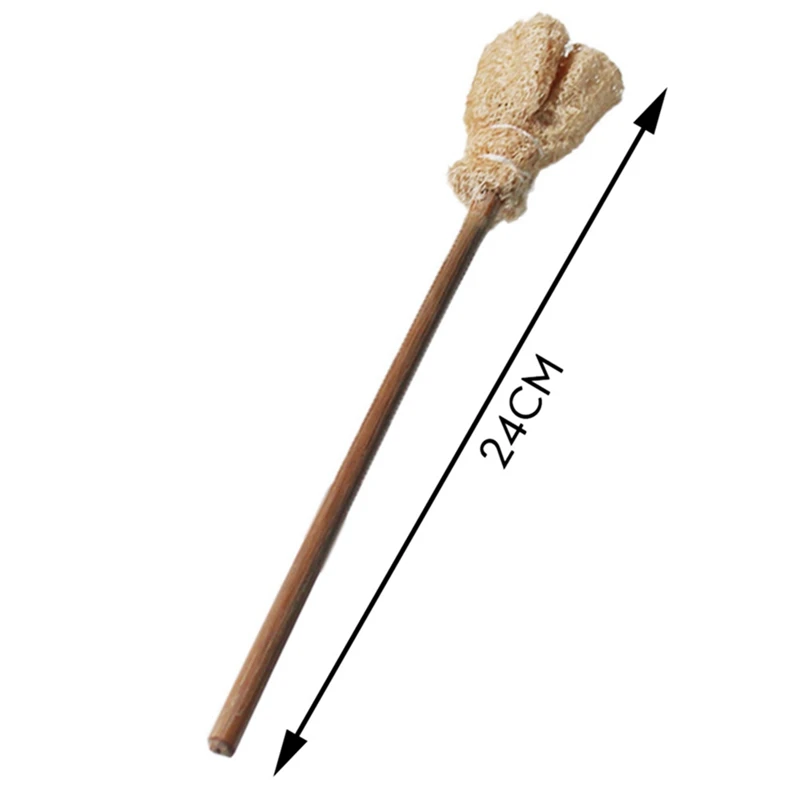 10 шт. ручная работа ручка из люфы щетка для чистки чашек чайника детали чайной