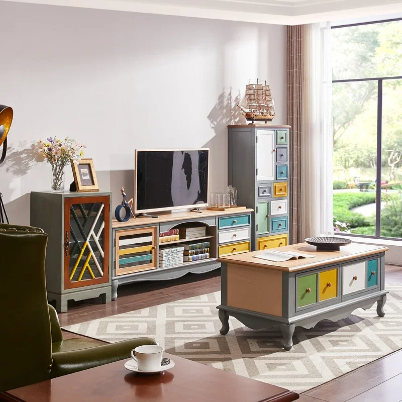 Роскошный эстетический ТВ-шкафчик подставка для монитора деревянный