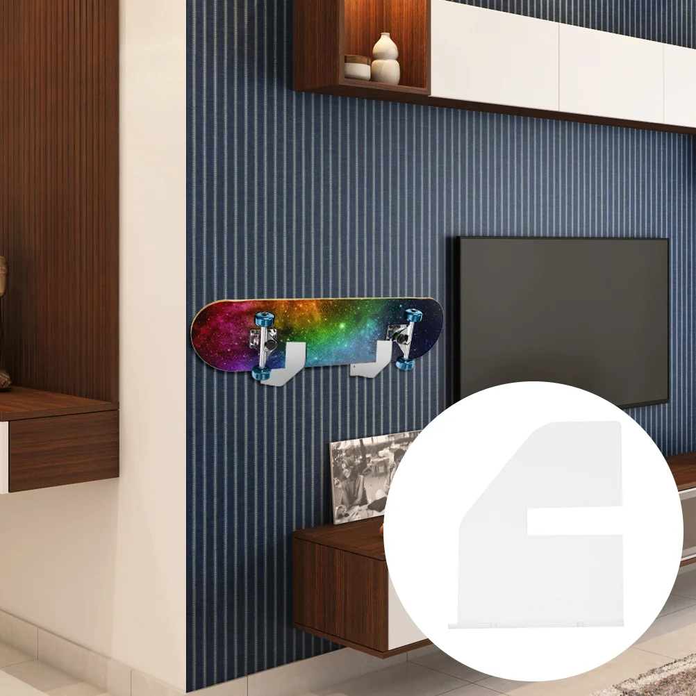 

1 набор прозрачных держателей для скейтборда, многофункциональная зеркальная акриловая полка для скейтборда