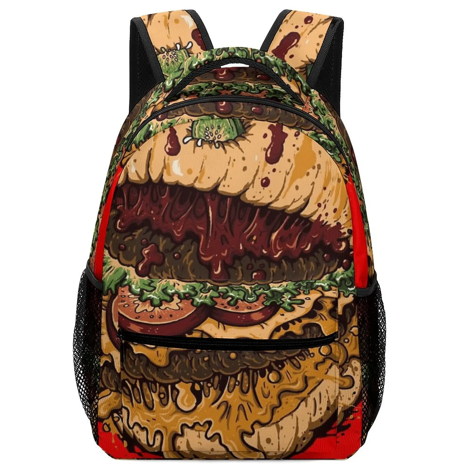 2022  Burger Kids Backpack Girls for Boys Children Teenagers Funny  School Bags Backpack For Elementary Students