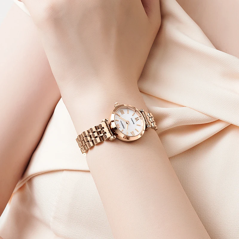 Rose Gold Creative Ladies Wrist Watch 2023 Women Fashion Watch Stainless Steel Stylish Desgin Quartz Watches for Female reloj