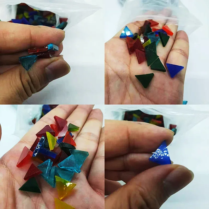 120 г/4 23 унций (прибл. 200 шт.) 1 см треугольная полупрозрачная слюдяная мозаичная