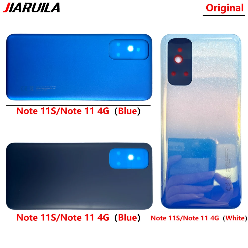 

10 Pcs Battery Cover For Xiaomi Redmi Note 11S 11 4G Back Glass Rear Door Housing Case Panel Replacement Repair Parts