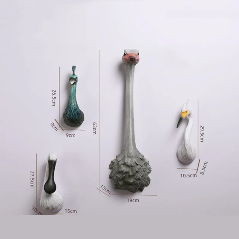 Искусственная скульптура животного настенное украшение для фона страусиная