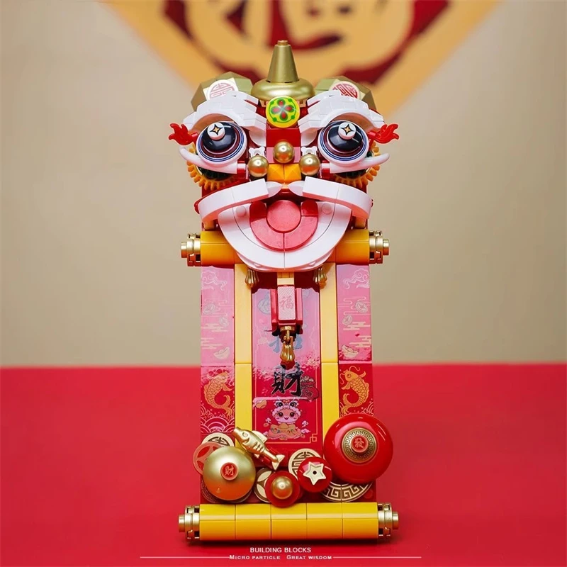BALODY пробуждение льва строительные блоки китайский стиль счастливый магнит на