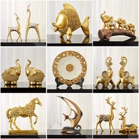 golden statue animal sculpture european style living room home decoration interior statuette room decoration christmas gift