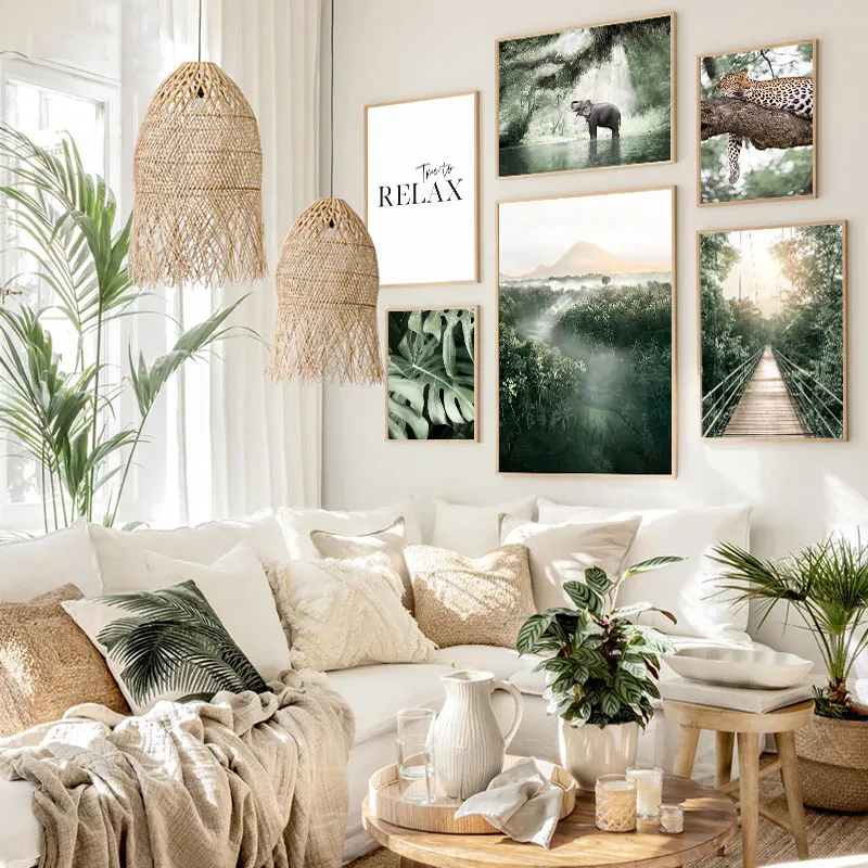

Nordic Tropical Jungle Plant Animal Posters And Prints Landscape Canvas Painting Living Room Office Home Decor Wall Art Pictures