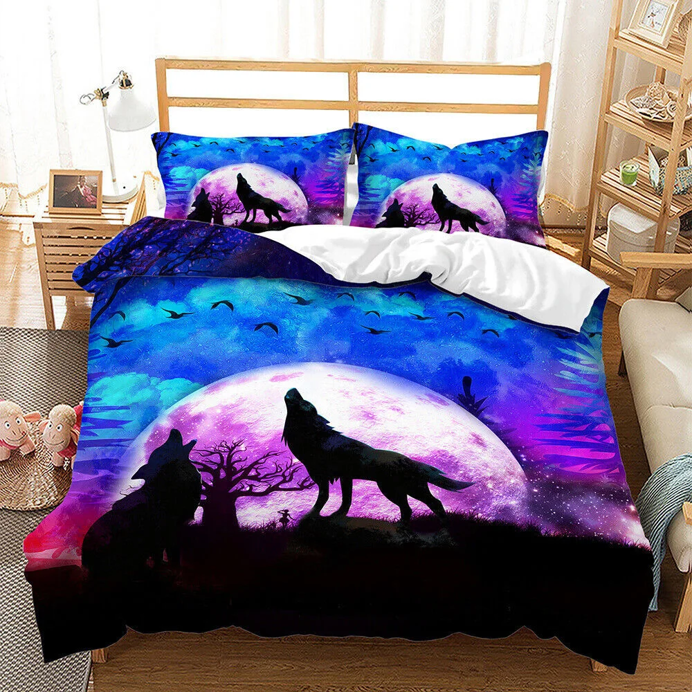 

Starblue-Hgs, Star Animal Wolf Duvet Cover Comforter Cover Quilt Cover Single Double Queen Bedding Set Quilt Cover Pillowcase
