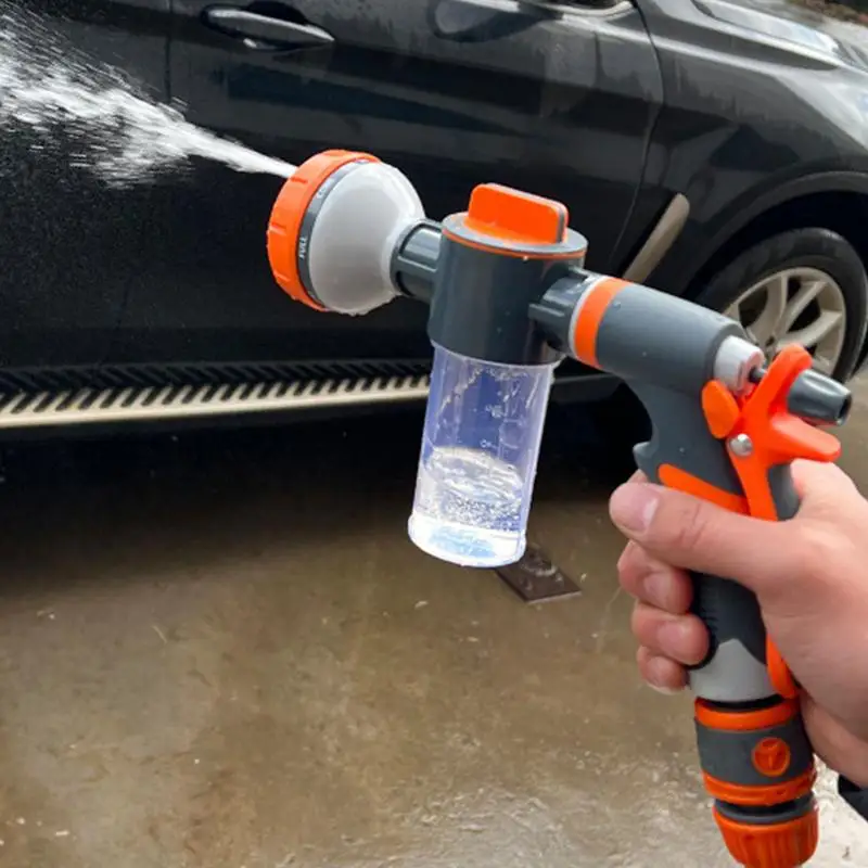 

Water Hose Nozzle Sprayer Mutifunctional Car Washing High Pressure Hose Spray with Foam Automobiles Cleaning Tool for Watering
